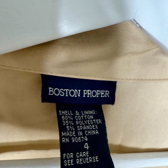 BOSTON PROPER | Khaki Poplin Wrap A-Line Dress - 4 - Picture 7 of 13